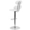 Emma and Oliver Ellipse Back Adjustable Height Barstool with Chrome Base